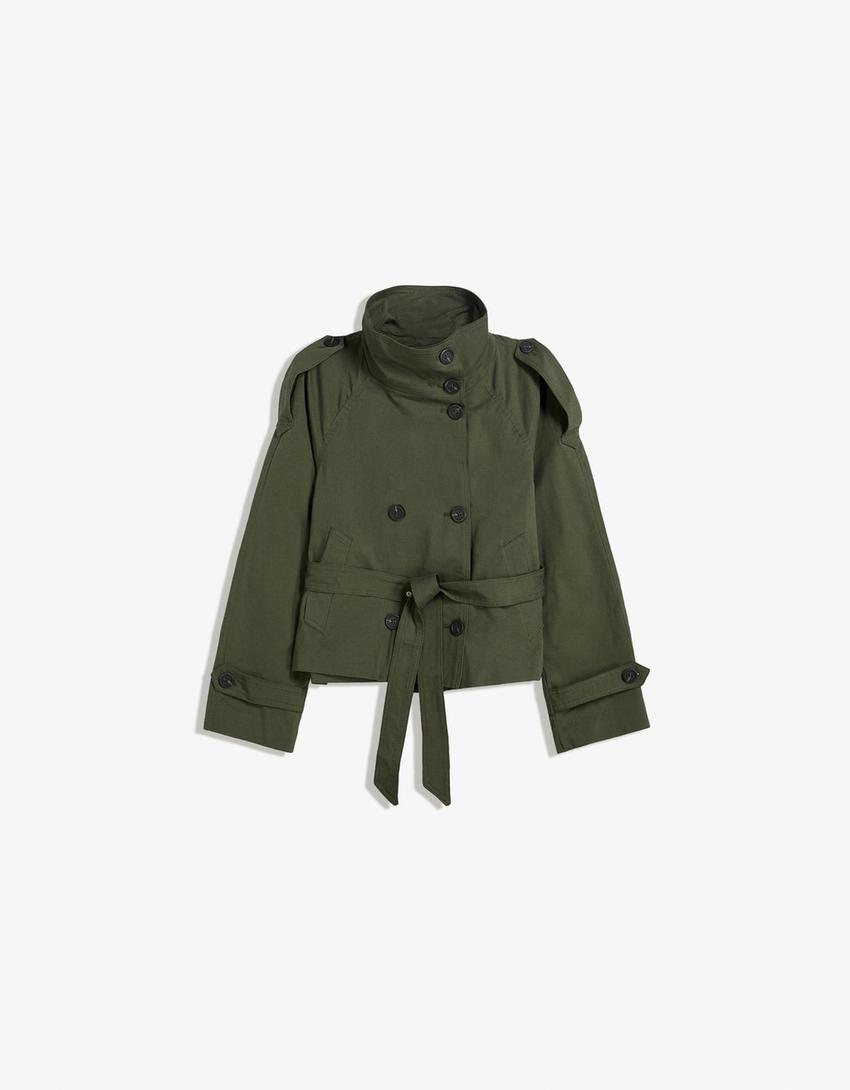 BUTTONED TRENCH COAT