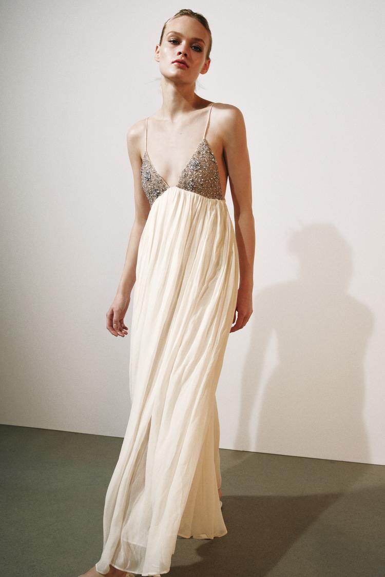 BEADED LONG MAXI DRESS
