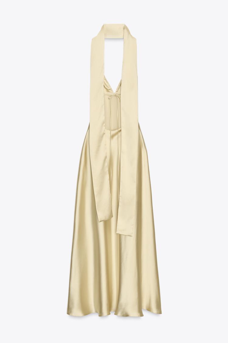FOULARD SATIN MAXI DRESS